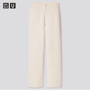 NEVER WORN CREAM UNIQLO U RELAXED STRAIGHT LEG PANTS